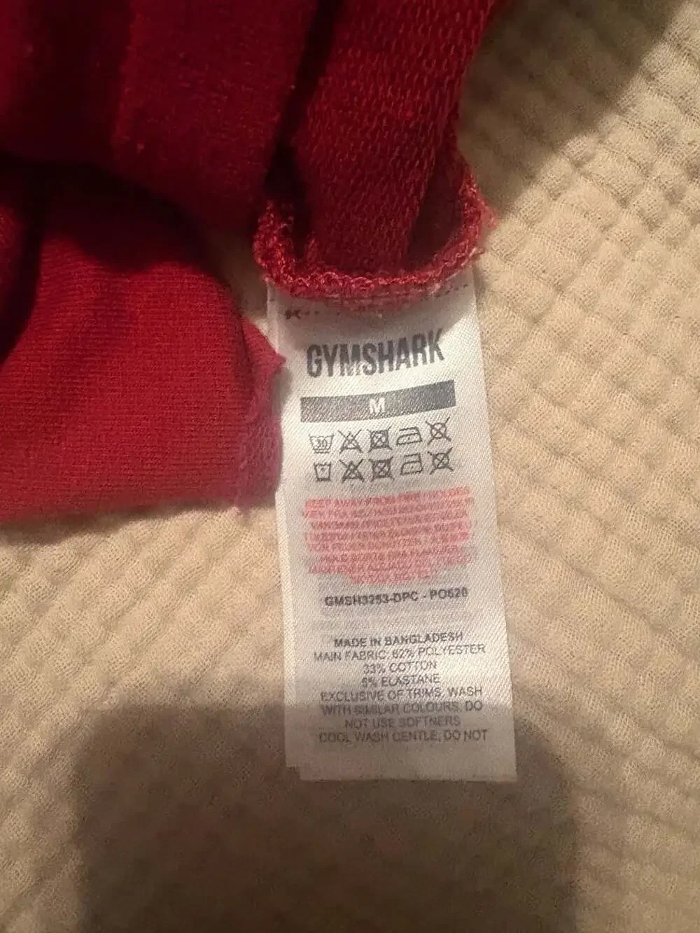 Gymshark Red Drawstring Athletic Gym Shorts Men's Size Medium